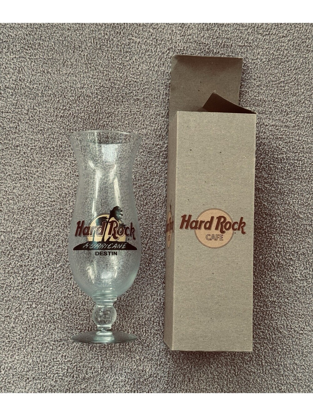 New Hard Rock Cafe Hurricane Cocktail Glass 9-Inch Music Memorabilia Collectible